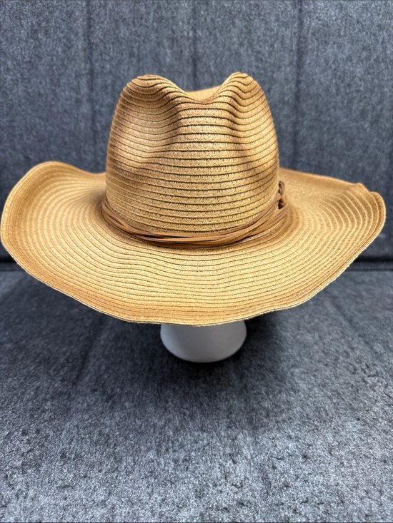 David and Young Accessories - David and Young Tan Straw Sun Hat with Braided Band